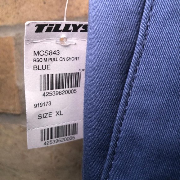 *NEW* Tillys Mens RSQ Pull on Blue Shorts Size X-Large XL Pockets - Picture 3 of 6